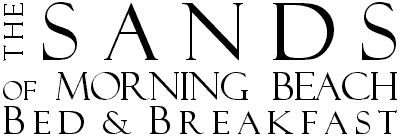 Logo of the Sands of Morning Beach Bed & Breakfast on the best sandy beach and warmest bay on Galiano Island, British Columbia, Canada